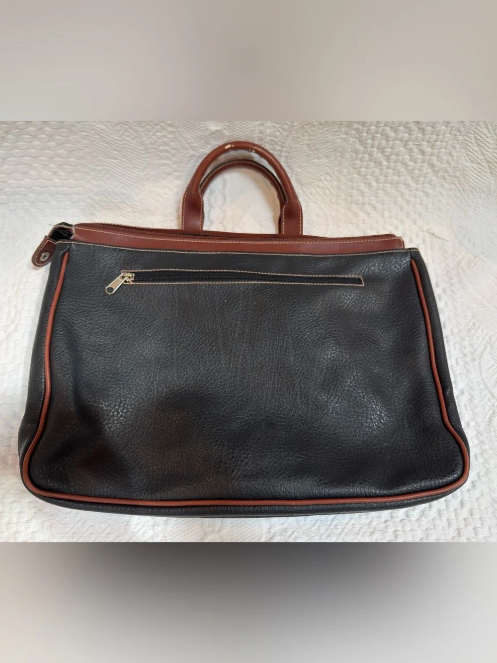 Esprit Briefcase Laptop Bag Black Brown Vintage 90s